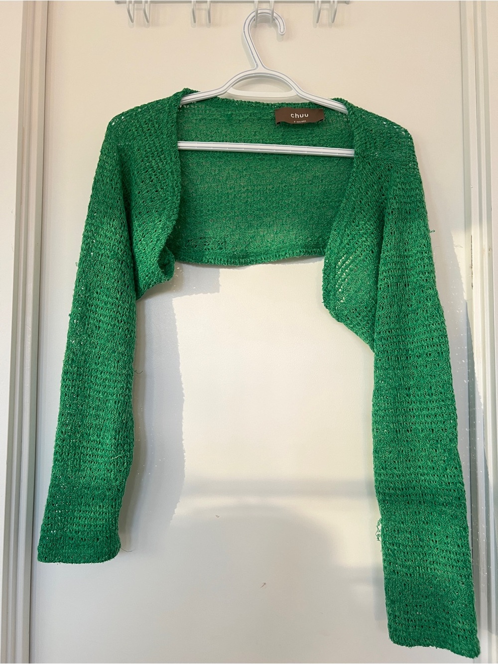 CHUU Emerald Green Knit Bolero Shrug - Long Sleeve